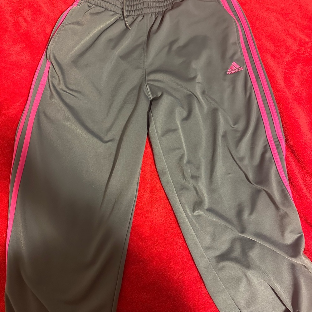 Hot Pink and Gray Reflective Adidas Jogger pants Thick material